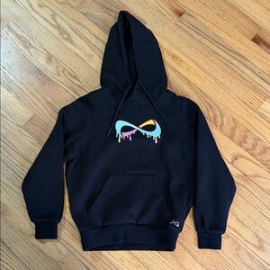 Black Cheer Hoodie with Colorful Infinity Design